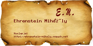 Ehrenstein Mihály névjegykártya